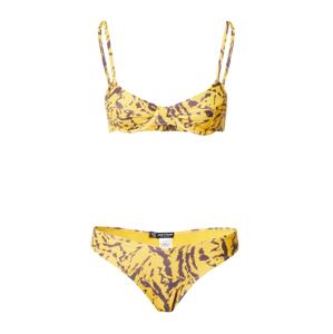 Nasty Gal Bikiny  horčicová / antracitová
