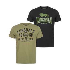 LONSDALE Tričko 'Bangor'  kaki / čierna