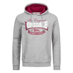 LONSDALE Mikina 'Stotfield'  sivá / fialová / biela