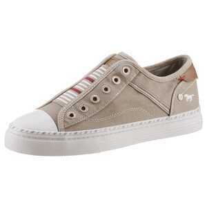 MUSTANG Slip-on obuv  hnedá / tmavošedá / biela