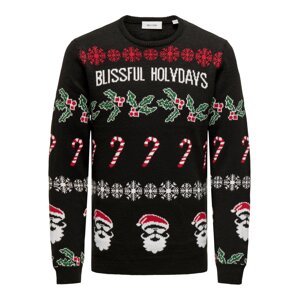 Only & Sons Sveter 'ONSXmas'  zelená / tmavočervená / čierna / biela