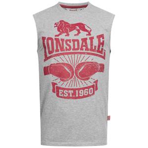 LONSDALE Tričko 'Cleator'  sivá / červená