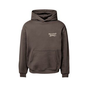 Multiply Apparel Mikina 'Scholar'  čokoládová / svetlosivá / čierna