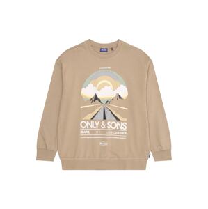 Only & Sons Junior Mikina 'OSJROAD'  béžová / tmavobéžová / modrosivá / biela