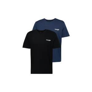 WRANGLER Tričko '2PACK SIGN OFF TEE'  modrosivá / čierna / biela