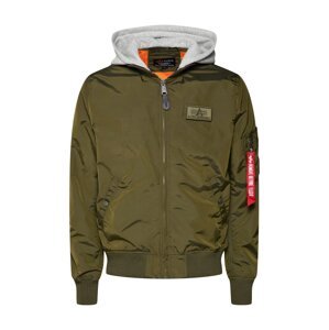 ALPHA INDUSTRIES Prechodná bunda 'MA-1 TT'  sivá melírovaná / olivová / červená / biela