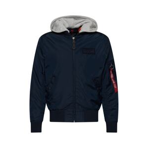 ALPHA INDUSTRIES Prechodná bunda 'MA-1 TT'  tmavomodrá / sivá melírovaná / červená / biela