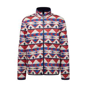 Sergio Tacchini Flisová bunda 'FLORIAN'  béžová / modrá / tmavomodrá / červená