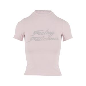 Felicious Tričko 'Feeling'  pastelovo ružová / strieborná