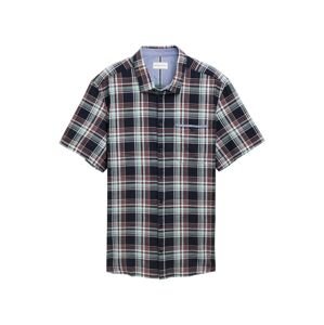 TOM TAILOR Men + Košeľa  námornícka modrá / mätová / červená / biela
