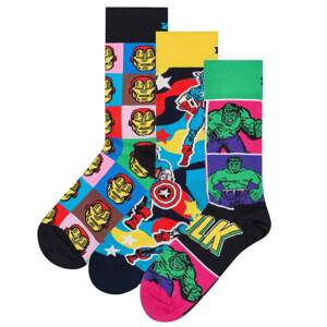Happy Socks Ponožky 'Marvel Avengers'  modrá / žltá / zelená / fialová / ružová / čierna