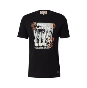 Ben Sherman Tričko 'Travel Guitar'  hnedá / sivá / čierna / biela