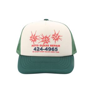 HUF Čiapka 'Auto Glass Trucker'  zelená / červená / biela