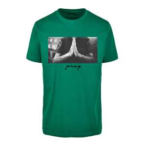Mister Tee Tričko 'Pray'  tmavosivá / zelená / čierna / biela