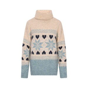 usha BLUE LABEL Oversize sveter  béžová / dymovo modrá / tmavomodrá