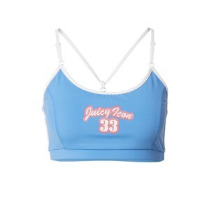 Juicy Couture Sport Športová podprsenka  azúrová / s ružovými fľakmi / biela