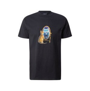 HUF Tričko 'Mirror'  indigo / svetlomodrá / zlatá žltá / čierna