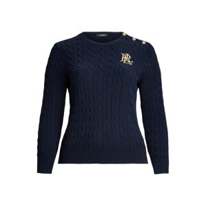 Lauren Ralph Lauren Plus Sveter 'MONTIVA'  námornícka modrá / zlatá