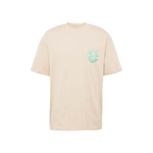 TOPMAN Tričko  telová / zelená / šedobiela