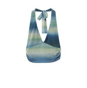 Pull&Bear Top  modrá / nebesky modrá / mätová