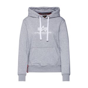 ALPHA INDUSTRIES Sveter  sivá melírovaná / červená / biela