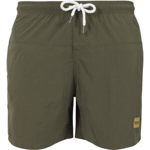 Urban Classics Plavecké šortky 'Block Swim'  kaki