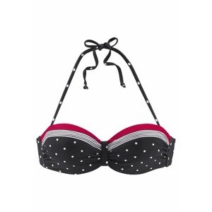LASCANA Bikinový top 'Monroe'  ružová / čierna / biela