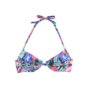 BENCH Bikinový top  modrozelená / tmavofialová / ružová / čierna