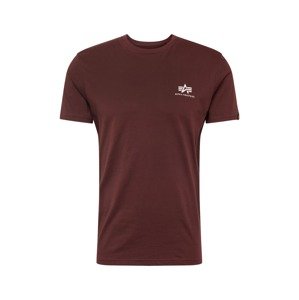 ALPHA INDUSTRIES Tričko  vínovo červená / biela