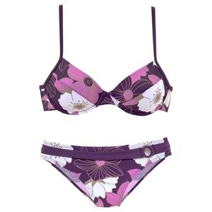 LASCANA Bikiny  fialová / černicová / biela