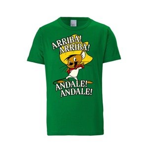 LOGOSHIRT Tričko 'Looney Tunes Arriba! Andale!'  svetlohnedá / žltá / zelená / biela
