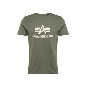 ALPHA INDUSTRIES Tričko  svetlobéžová / zelená