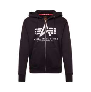 ALPHA INDUSTRIES Tepláková bunda  čierna / biela