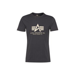 ALPHA INDUSTRIES Tričko  grafitová / biela