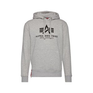 ALPHA INDUSTRIES Sveter  sivá melírovaná / krvavo červená / čierna