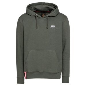 ALPHA INDUSTRIES Sveter  olivová / červená / biela