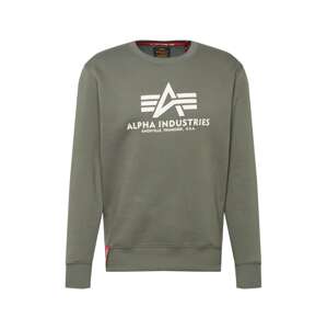 ALPHA INDUSTRIES Mikina  kaki / prírodná biela