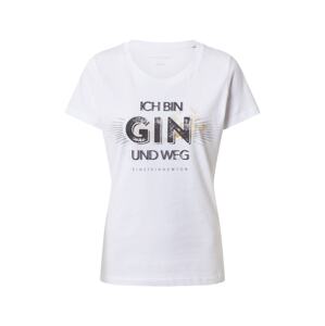EINSTEIN & NEWTON Tričko 'Gin Weg'  zlatá / čierna / šedobiela