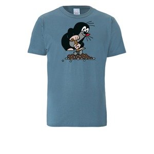 LOGOSHIRT Tričko 'Der Kleine Maulwurf'  modrosivá / ružová / čierna / biela