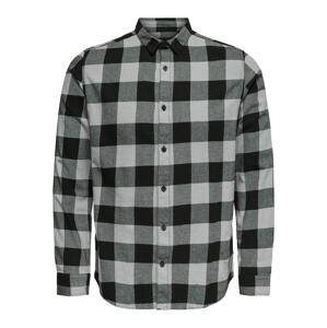 Only & Sons Košeľa 'Gudmund'  svetlosivá / čierna