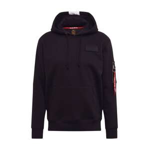ALPHA INDUSTRIES Mikina 'Red Stripe'  čierna / biela
