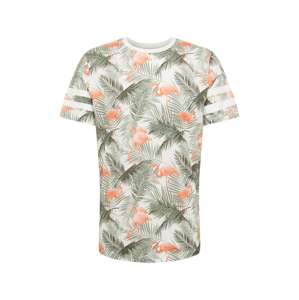 JACK & JONES Tričko 'JORDIZ'  zelená / oranžová / šedobiela