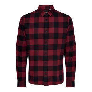 Only & Sons Košeľa 'Gudmund'  hrdzavo červená / čierna