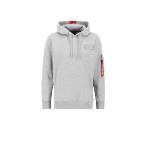 ALPHA INDUSTRIES Mikina 'Red Stripe'  sivá melírovaná / ohnivo červená / biela