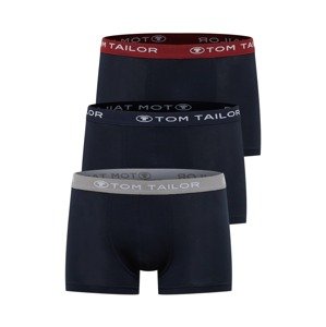 TOM TAILOR Boxerky  námornícka modrá / sivá / vínovo červená / biela