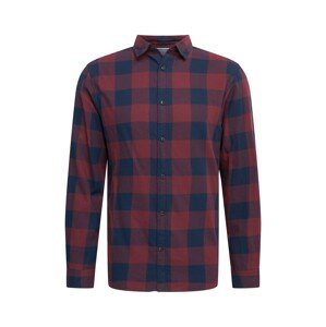 JACK & JONES Košeľa  tmavomodrá / vínovo červená