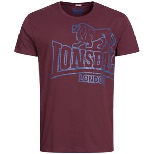 LONSDALE Tričko 'Langsett'  modrá / tmavočervená