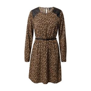 VERO MODA Šaty 'SERENA'  hnedá / svetlohnedá / čierna
