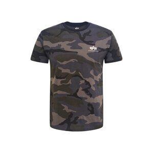 ALPHA INDUSTRIES Tričko  tmavosivá / kaki / čierna / biela