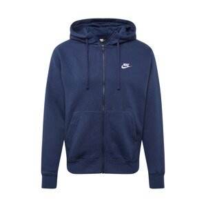 Nike Sportswear Tepláková bunda 'Club Fleece'  tmavomodrá / biela